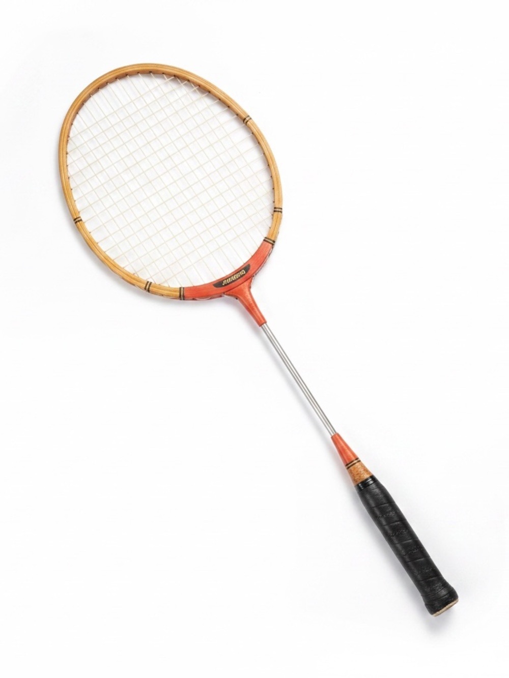 VTG REGENT WOODEN BADMINTON RACQUET Vintage Orange Brown Wood badminton Racket